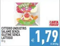 Pim Supermercati Citterio unduetris salame senza glutine senza lattosio offerta