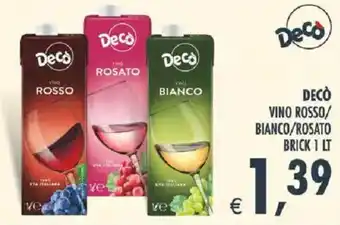 Decò vino rosso/bianco/rosato