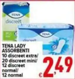 Iper Triscount Tena lady assorbenti offerta