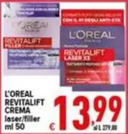 Iper Triscount L'oreal revitalift crema laser/filler offerta