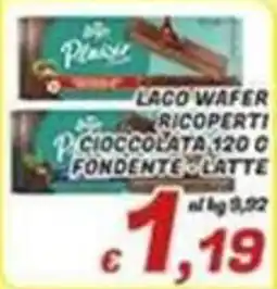Idromarket Laco wafer ricoperti cioccolata 120 o fondente latte offerta