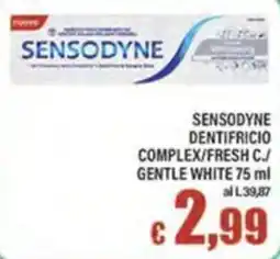 Top Supermercati Sensodyne dentifricio complex/fresh c./gentle white offerta