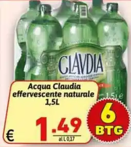 Ipercarni Acqua Claudia effervescente naturale offerta