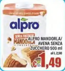 Top Supermercati Alpro mandorla/avena senza zucchero offerta