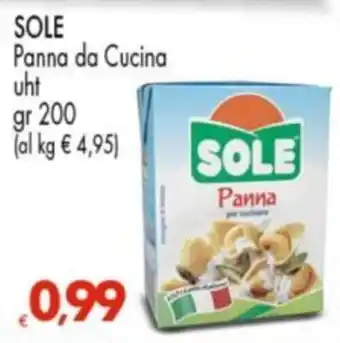 Sole panna da cucina