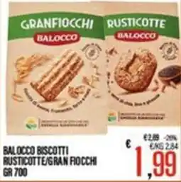 Supermercati EffePiù Balocco biscotti rusticate/gran fiocchi offerta