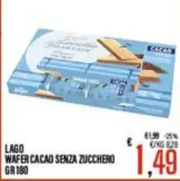 Supermercati EffePiù Lago wafer cacao senza zucchero offerta
