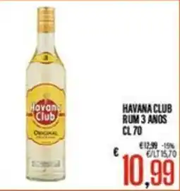 Supermercati EffePiù Havana Club rum 3 anos offerta