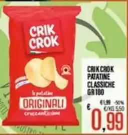 Supermercati EffePiù Crik Crok patatine classiche originali offerta