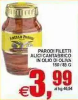 Pewex Parodi filetti alici cantabrico in olio di oliva offerta