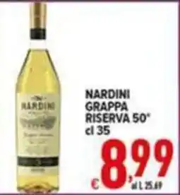 Iper Triscount Nardini grappa riserva 50° offerta