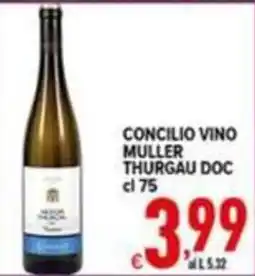 Iper Triscount Concilio vino Muller Thurgau DOC offerta