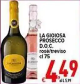 Iper Triscount La gioiosa prosecco d.o.c. rosé/treviso offerta