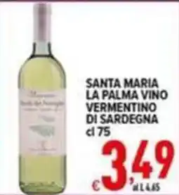 Iper Triscount Santa Maria la Palma vino vermentino di Sardegna offerta