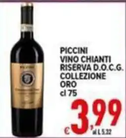 Iper Triscount Piccini vino Chianti riserva D.O.C.G. collezione oro offerta