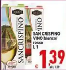Iper Triscount San Crispino vino bianco/rosso offerta