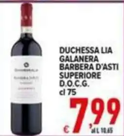Iper Triscount Duchessa Lia Galanera Barbera d'Asti Superiore offerta
