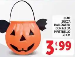 Deco Market Ciao zucca halloween con ali da pipistrello offerta