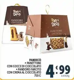 Deco Market Pandecò Panettone con gocce di cioccolato Pandoro farcito con crema al cioccolato offerta