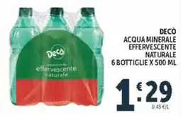 Deco Market Decò acqua minerale effervescente naturale offerta