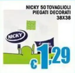 Sacoph Nicky tovaglioli piegati decorati offerta