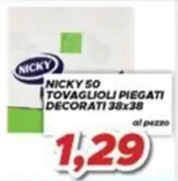 MA Supermercati Nicky tovaglioli piegati decorati offerta