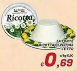 Idromarket Ricotta di pecora letto offerta