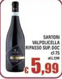 Top Supermercati Sartori Valpolicella Ripasso Sup. Doc offerta