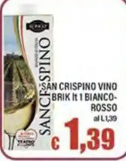 Top Supermercati San Crispino Vino Brik It 1 Bianco-Rosso offerta