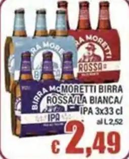 Top Supermercati Birra Moretti Birra Rossa/La Bianca/IPA offerta