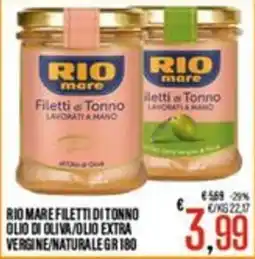Supermercati EffePiù Rio mare filetti di tonno offerta
