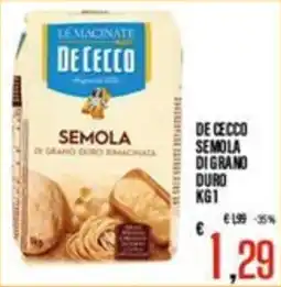Supermercati EffePiù De Cecco semola di grano duro offerta
