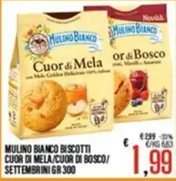 Supermercati EffePiù Mulino Bianco biscotti cuor di mela/cuor di bosco offerta