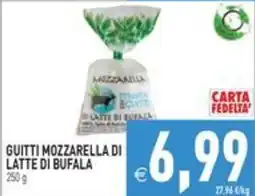 Pim Supermercati Guitti Mozzarella di latte di bufala offerta