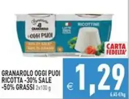 Pim Supermercati Granarolo oggi puoi ricotta offerta