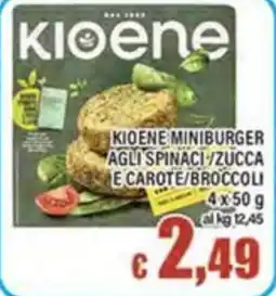 Top Supermercati Kioene miniburger agli spinaci/zucca e carote/broccoli offerta