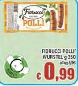 Top Supermercati Fiorucci Polli' wurstel offerta