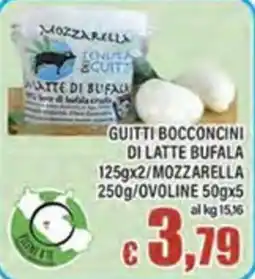 Top Supermercati Guitti bocconcini di latte bufala offerta