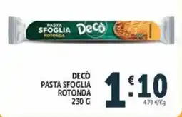 Deco Market Decò pasta sfoglia rotonda offerta