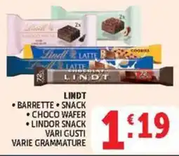 Deco Market Lindt barrette snack offerta