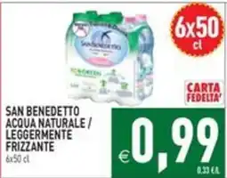 Pim Supermercati San Benedetto acqua naturale leggermente frizzante offerta