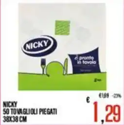 Supermercati EffePiù Nicky 50 tovaglioli piegati offerta