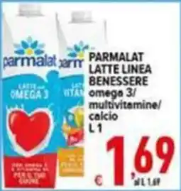 Iper Triscount Parmalat latte linea benessere omega 3/ multivitamine/ calcio offerta