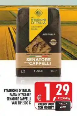 Deco Superstore Stagioni d'Italia pasta integrale senatore cappelli offerta