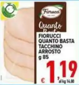 Iper Triscount Fiorucci quanto basta tacchino arrosto offerta