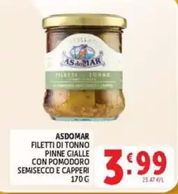Deco Market Asdomar filetti di tonno pinne gialle con pomodoro semisecco e capperi offerta