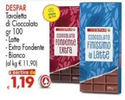 Despar Cioccolato fondente extra offerta