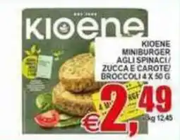 Pewex Kioene miniburger agli spinaci zucca e carote offerta