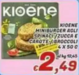 Idromarket Kioene miniburger agli spinaci/zucca e carote/broccoli offerta