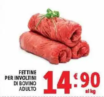 Fettine per involtini di bovino adulto